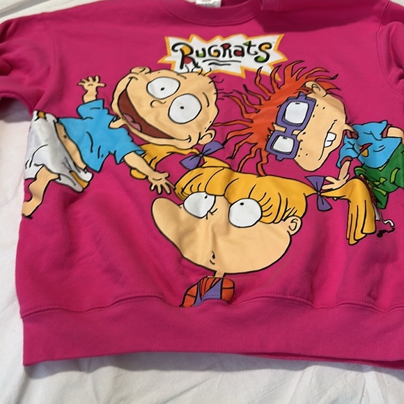 Nickelodeon Rugrats Pink Graphic Sweatshirt Juniors Size Medium (7-9) - Picture 3 of 4